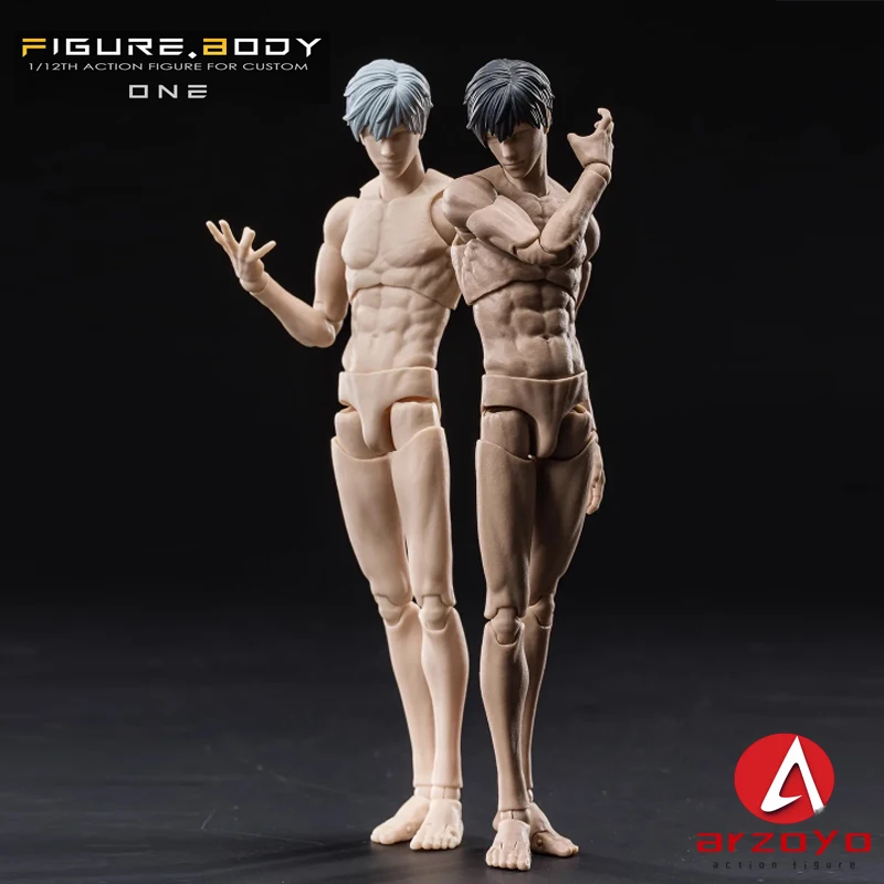 VTOYS X BMS VB002 VB003 1/12 Male Muscle Joint Body White Yellow 16.5cm Super Flexible Action Figure Articulated Model Doll