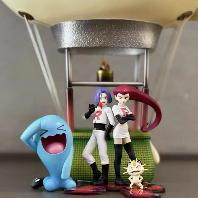 40cm Rocket Team Anime Figure Meowth Hot Air Balloon Figures Wobbuffet Figures Pvc Statue Collection Model Custom Gifts Toys - Image 3