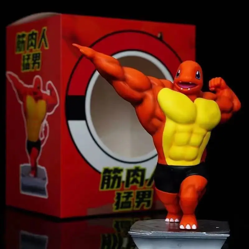 Pokemon Toys GYM Figurines Cartoon Fitness Muscle Man Action Figure Charmander Bulbasuar Squirtle Gengar Fit Model Anime Toys - Image 5