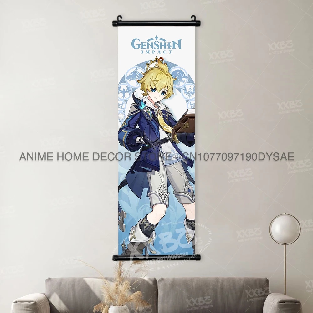 Genshin Impact Poster Arataki Itto Scroll Decorative Picture Barbara Home Decor Sucrose Wall Art Kamizato Ayato Hanging Painting - Image 17