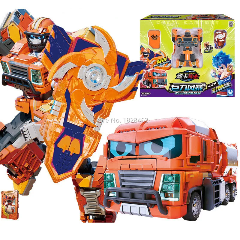 New Metal Cardbot Transforming Robot to Car Action Figures BLUE COP with Card Transformation Car Toys for Child Gift - Image 14