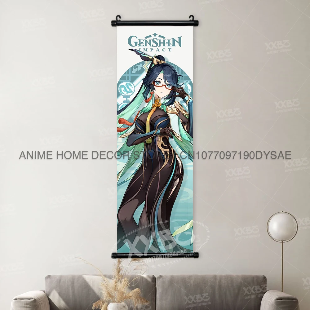 Genshin Impact Poster Arataki Itto Scroll Decorative Picture Barbara Home Decor Sucrose Wall Art Kamizato Ayato Hanging Painting - Image 18