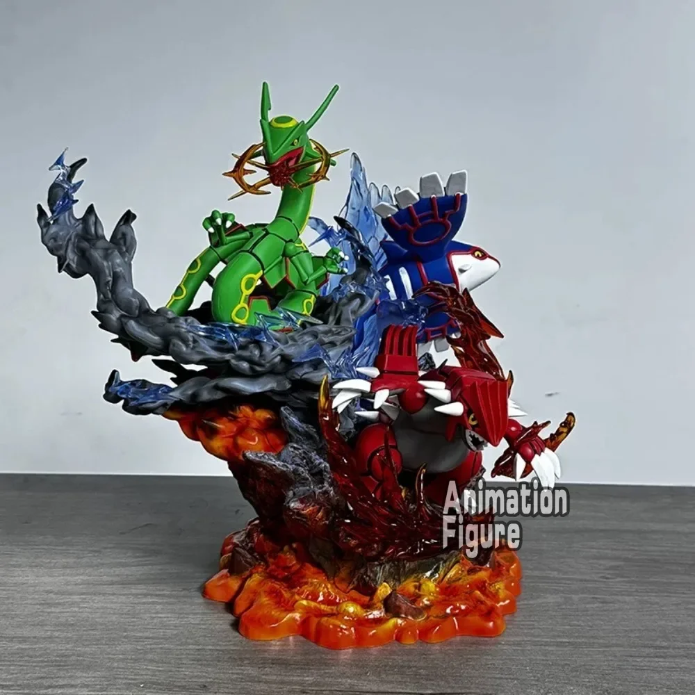 35cm/13.78in Anime Pokemon Figure Groudon Kyogre Rayquaza Action Figures Pvc Collection Model Toys for Childre Gifts