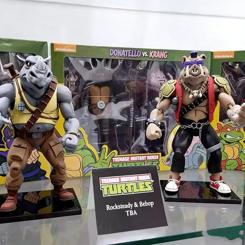 Mutant Ninja 7 Inch Rocksteady Bebop Articulated Action Figures PVC Collectible Cartoon Character Model Toy Anime Ornament Gifts