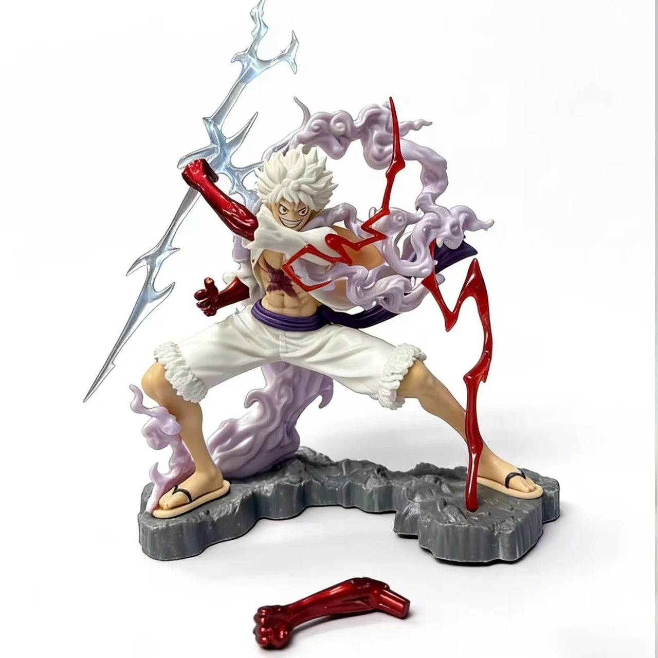 28cm One Piece Figure Sun God Gear 5 Nika Luffy Action Figure GK Thunderbolt Monkey D Luffy Model PVC Collectible Toy