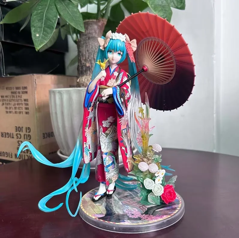 Anime umbrella Kimono Stronger Hatsune Miku Figure Girl Statue Toys Gift Kawaii Cute Doll Desktop Ornament Christmas Present - Image 7