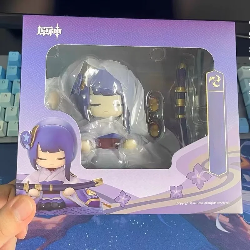 Official Anime Game Genshin Impact Raiden Shogun Kawaii Cosplay Cartoon Statue Pvc Model Kawaii Pendant Action Toy Figures Gifts - Image 6