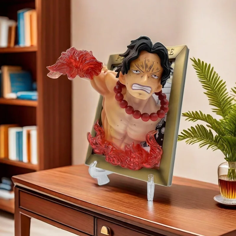 One Pieces King Sabo Ace Luffys Three Brothers Large Photo Frame Ornament Statue Handmade Model Ornament Toys Birthday Kids Gift