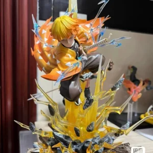 30cm Anime Demon Slayer Figure Agatsuma Zen'Itsu Luminous Double Headed Statue Action Figure Model Trend Toys birthday Gift