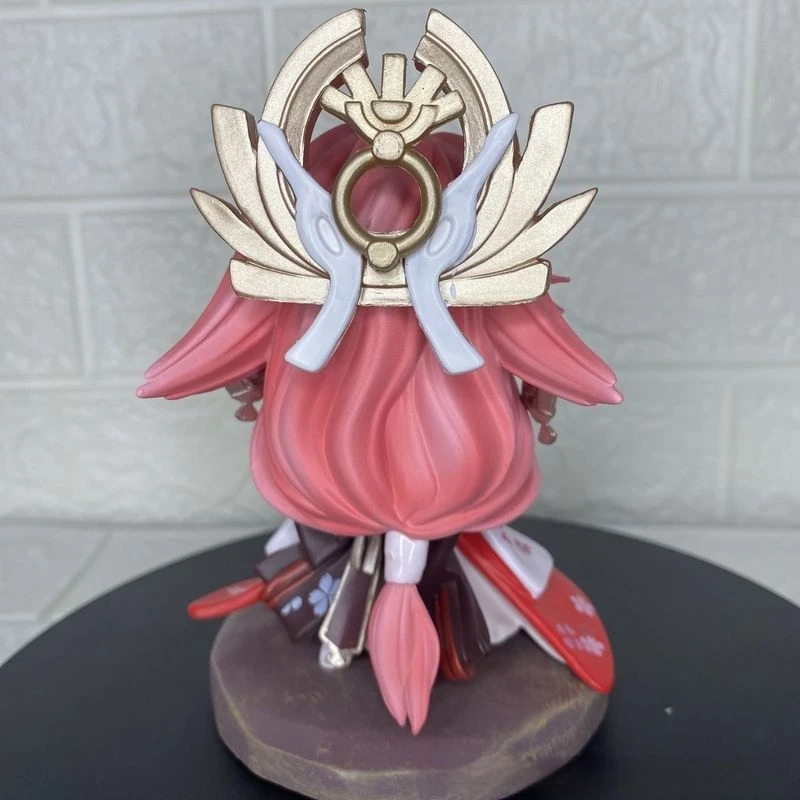 13CM Genshin Impact Yae Miko Action Figures Sitting Pose Q Version Game Peripheral Girl Figurine Desktop Decor Collectible Gift - Image 5