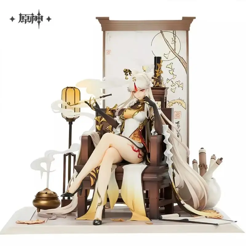 Genshin Impact Ningguang Anime Action Figure Collectible Model Doll Toys with Zhongli Klee Paimon for Fan Figurine Collection