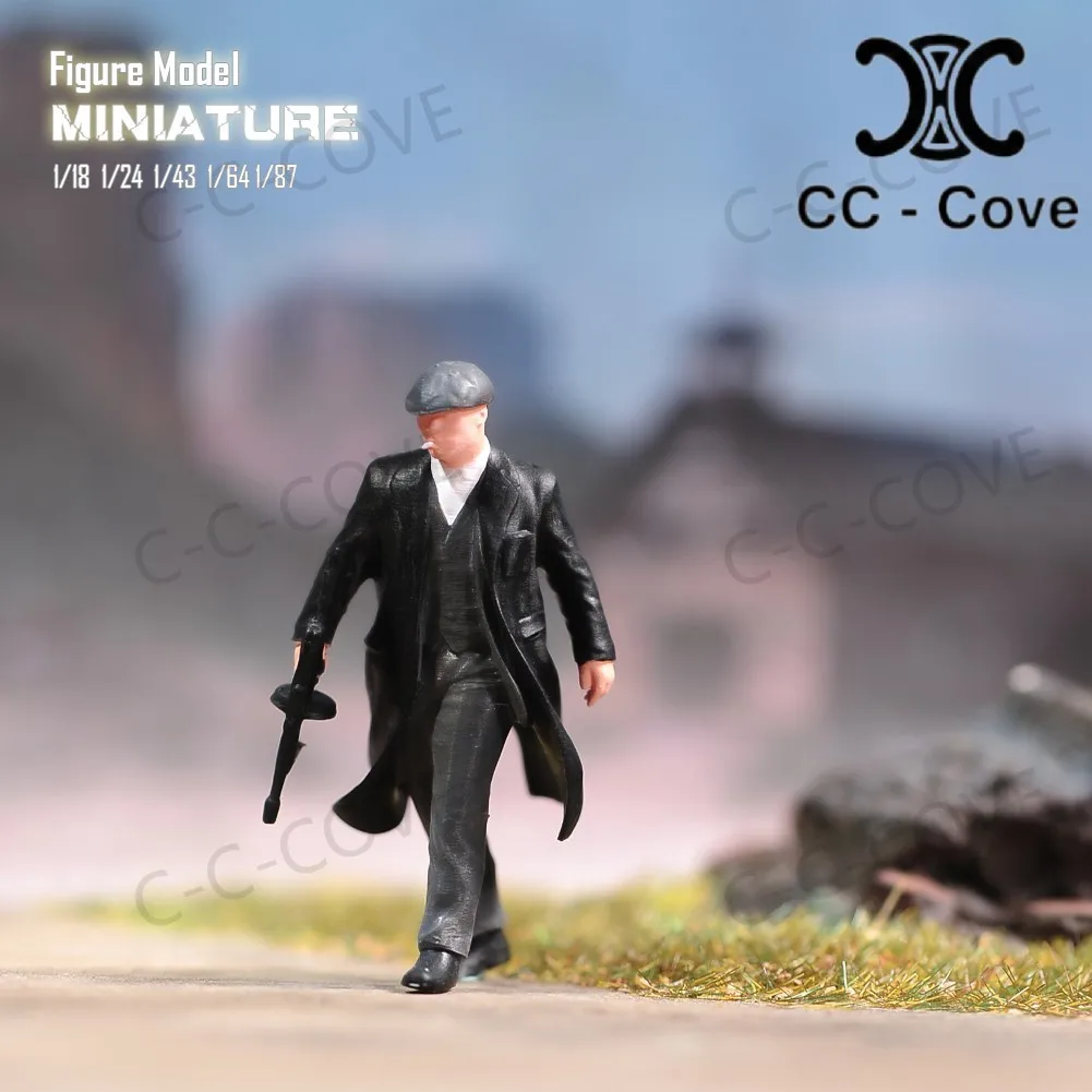 Miniature 1/18 1/24 1/43 1/64 1/87 Gangster Man Wearing Duckbill Hat Holding Gun Painted Figure Model Toys Mini Scene Props - Image 13
