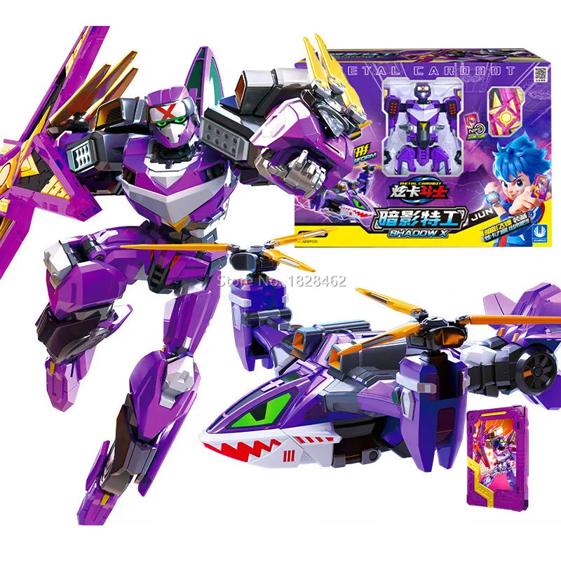 New Metal Cardbot Transforming Robot to Car Action Figures BLUE COP with Card Transformation Car Toys for Child Gift - Image 10