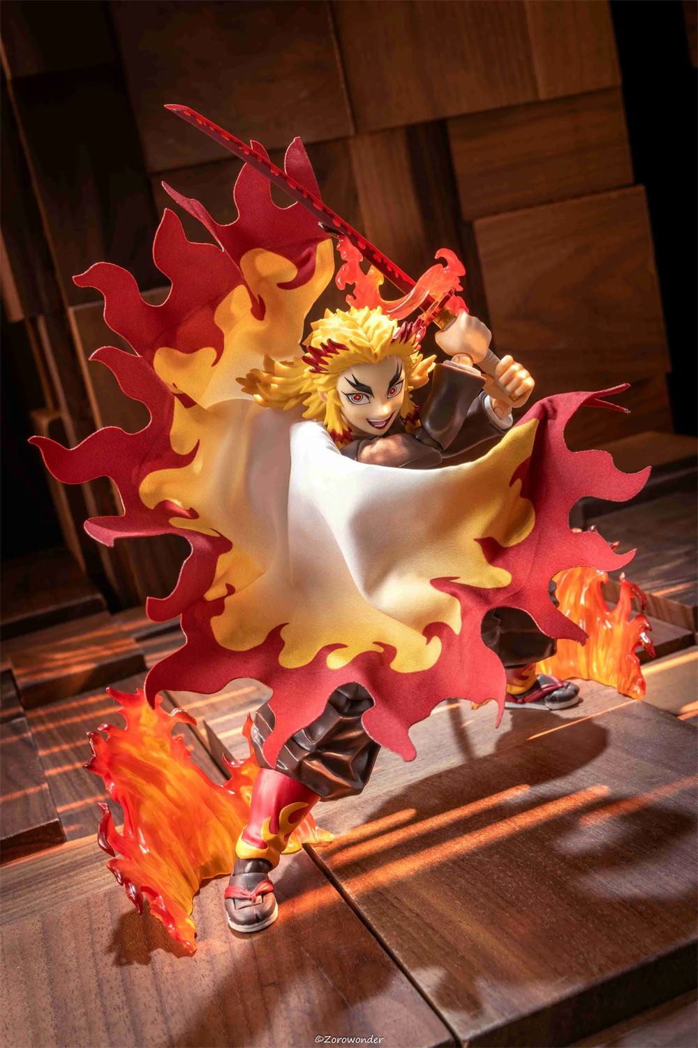 Demon Slayer 1/12 Male Soldier Anime BUZZmod Kyojuro Rengoku Flame Hashira Cape Cloak For 6in Action Figure Model Toys - Image 6