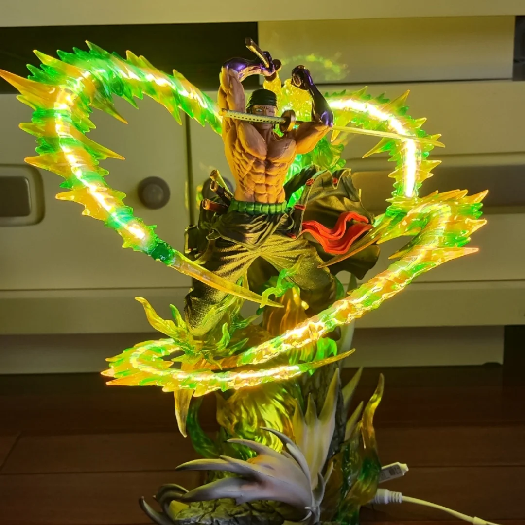 In Stock One Piece Figure Zoro 30cm Figures Roronoa Zoro Figure With Light Standing Model Pvc Collect Ornament Gift Toyson - Image 6