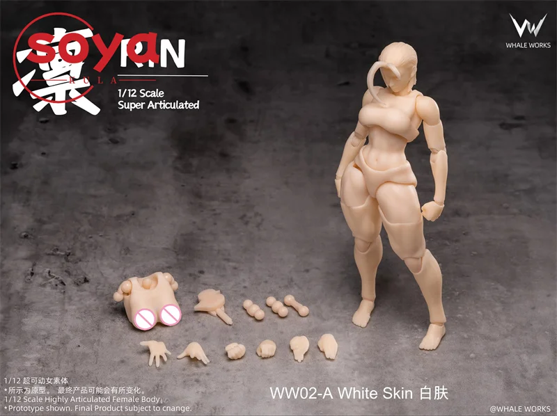 【2026 Q2】WHALE WORKS WW01/02 1/12 Scale ARIA RIN Super Flexible 12" Female Doll with Movable Eyes Head Fat Legs Joint Body - Image 8