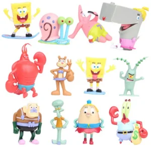 12Pcs/Set Big Size SpongebBob Action Figure Toys for Kids Playing Gift Anime Patrick Star Krabs Collection Model Figuras Dolls