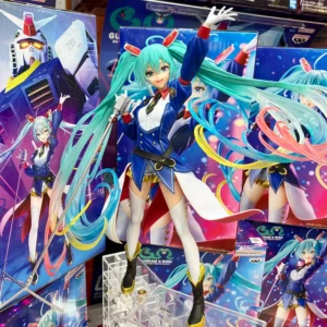 Genuine Bandai Hatsune Miku Gundam 45Th Anniversary Model Cute Anime Figure Limited Edition Collectible Toys Girl Gift