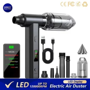 LED Display 120000RPM Brushless Jet Fan Electric Air Duster Mini Turbo Fan Dust Removal Jet Dry Blower Handheld Compressed