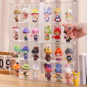 1pc Clear Display Box, 6-Grid Display Shelf For Figure Doll, Transparent Hand-made Ornament Display Box, For Home Room Living Ro