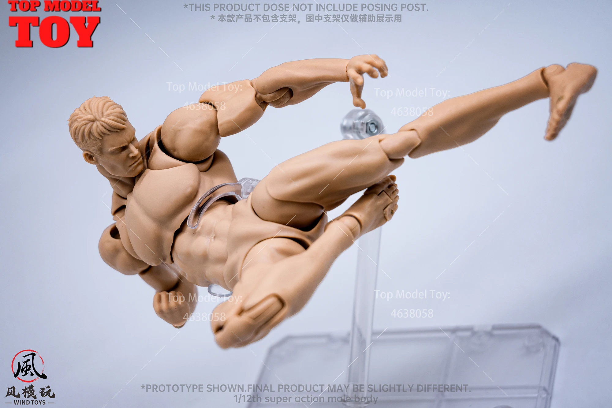 In Stock Wind Toys 1/12 Male Muscle Super Flexible Joint Body 16cm Man Action Figure Doll Model with Head Sculpt 7 Pair of Hands - Image 3