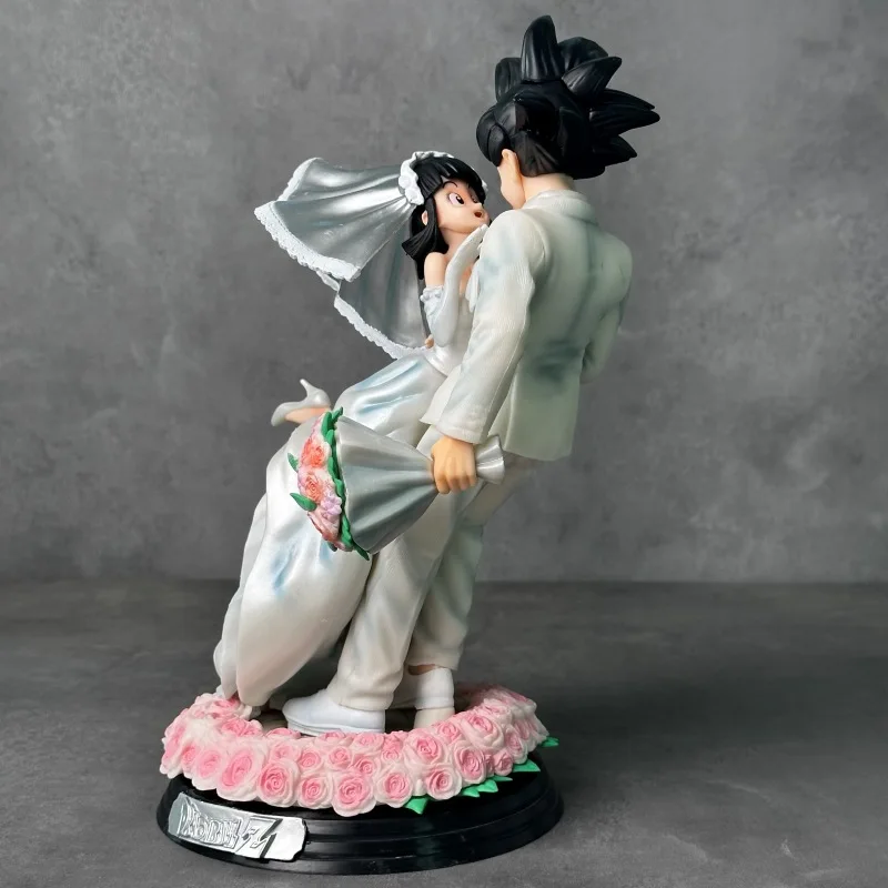 Dragon Ball Z Son Goku & Chichi Wedding Version 31cm Pvc Action Figure Collectible Model Toy Couple Statue Ornament Wedding Gift