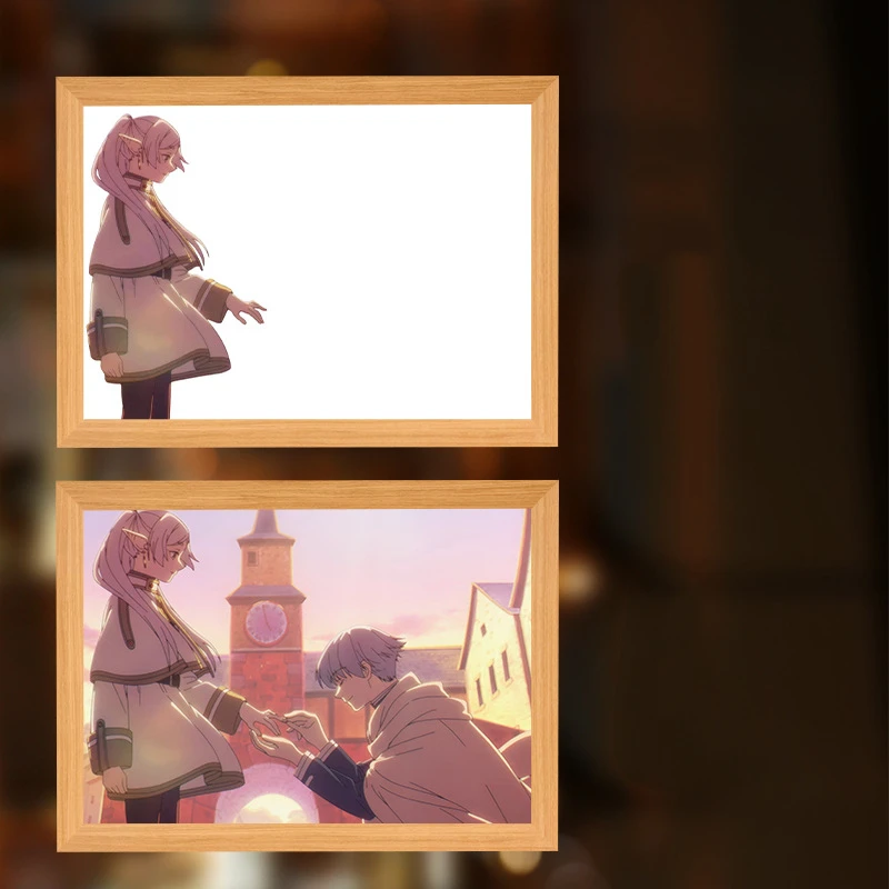 Anime Character Photo Frame Frieren: Beyond Journey’s End LED Bedroom Decor Frieren Himmel Birthday and Christmas Gifts Toy