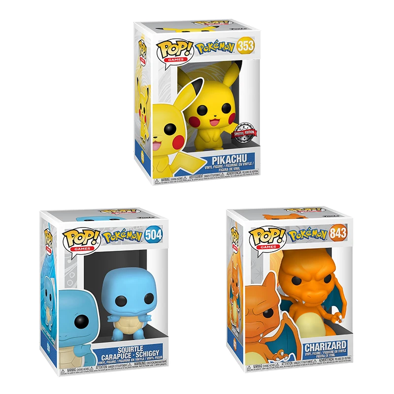 Funko Pop Pokémon Action Figures Christmas New Year Festive Ornament PIKACHU SQUIRTLE Character Collection Model Figure Toys