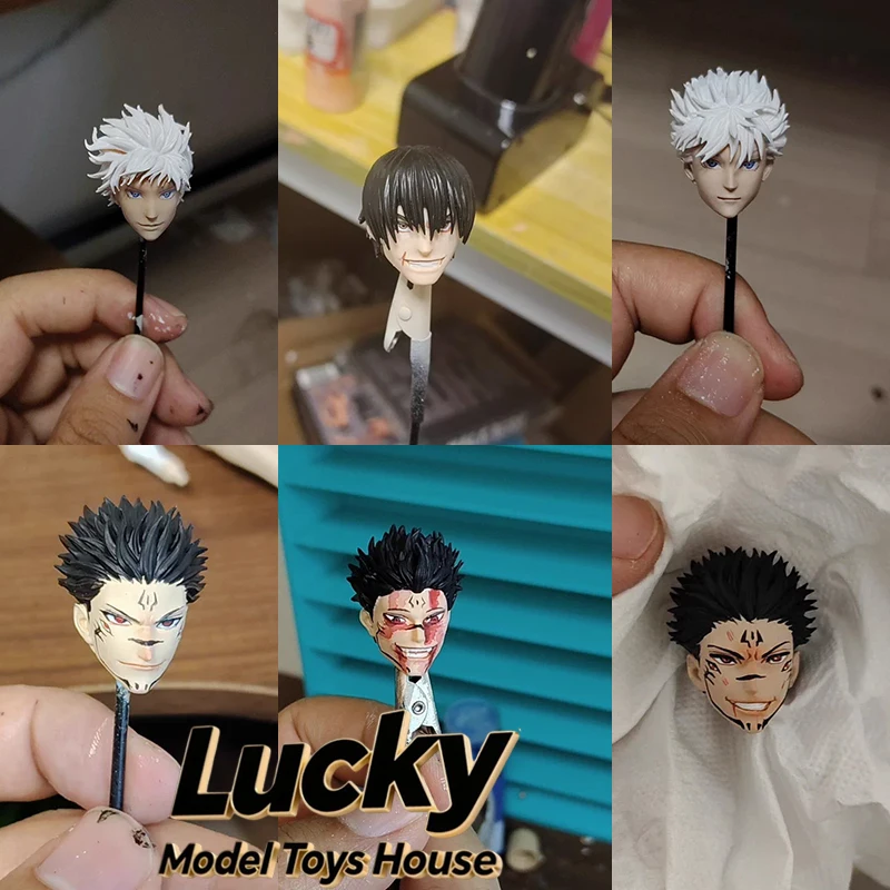 1/12 Fushiguro Toji Sukuna Gojo Anime Male Delicate Painted Head Sculpt Model Toys Customzation For 6" Shf Romankey Vtoys Body