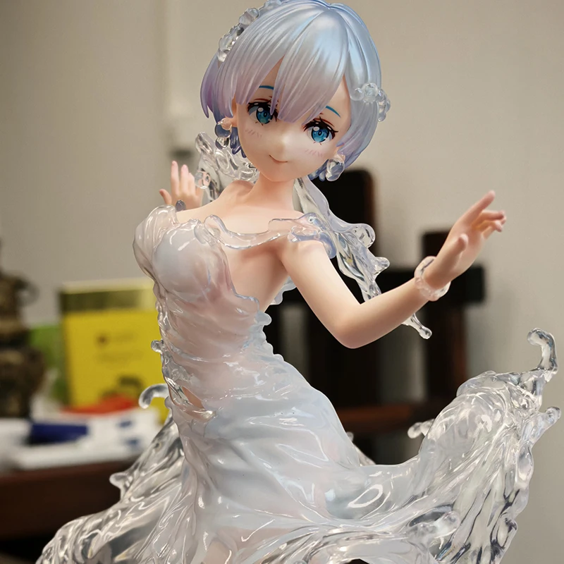 New 24cm Re:Zero Starting Life In Another World Rem Water Dress Dual Face Replacement Standing Pose Anime Figure Model Toy - Image 3