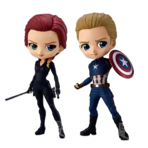 Original Qposket Marvel Series Captain America/Black Widow Q Version Human Figure Toy Decoration Statu