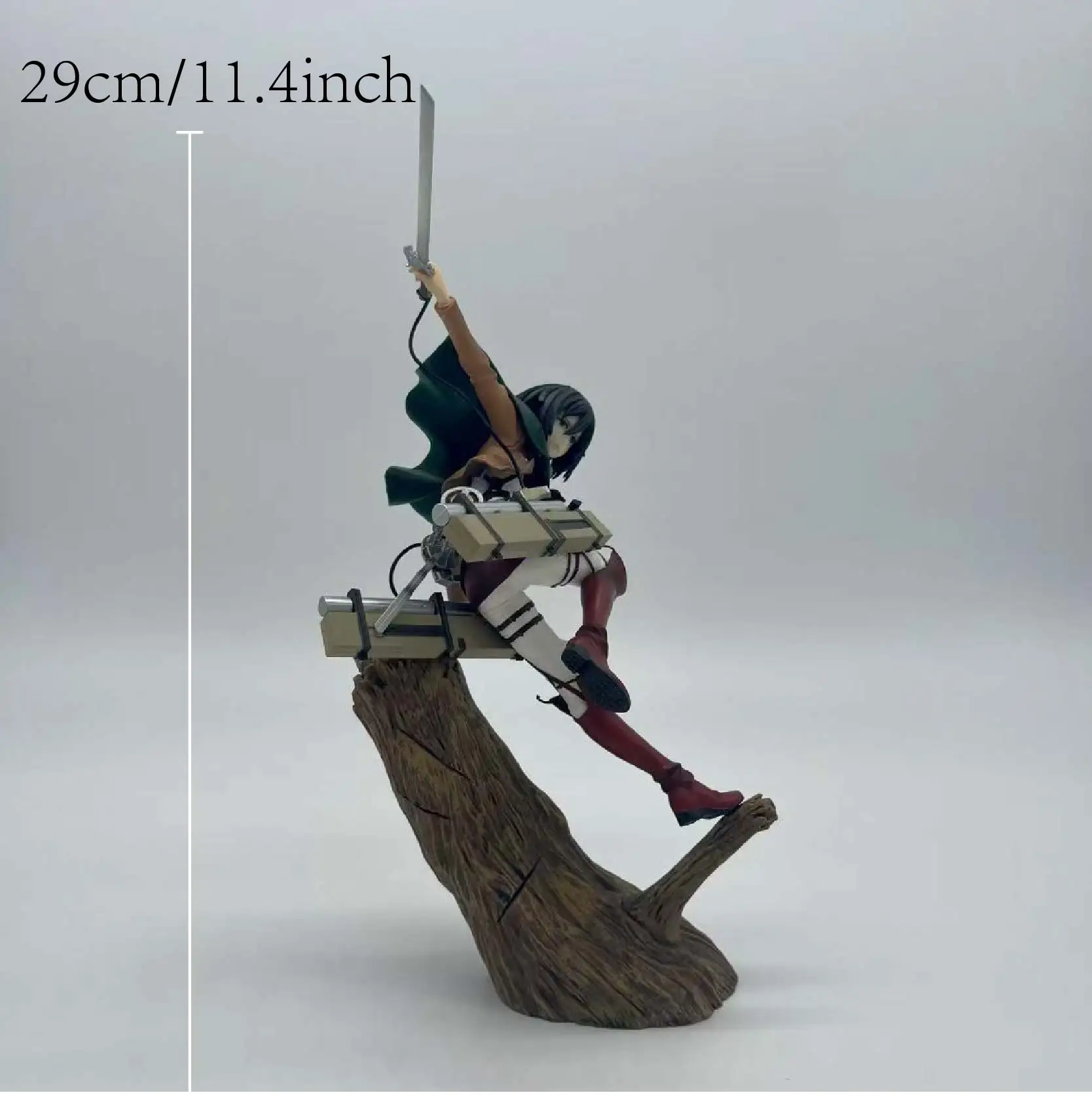 29cm 11.4 inch Anime Mikasa Ackerman Figures Pvc Statue Desktop Ornamen Collection Statue Model Decoration Room Desk Toys Childr