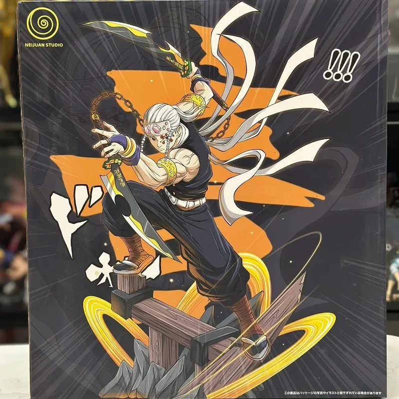 27cm Demon Slayer Uzui Tengen Figures 2 Heads Kimetsu No Yaiba Anime Figures Figurine Gk Pvc Statue Collectible Model Toys Gift