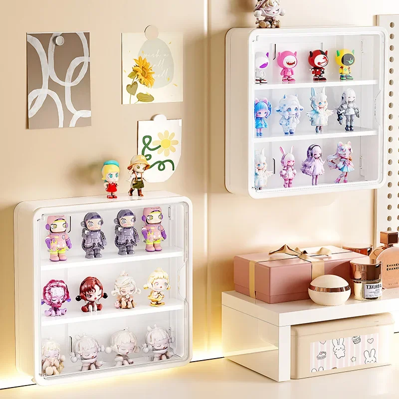 Blind Box Storage Display Rack Magnetic Suction Figurine Display Cabinet Dustproof Doll Blind Box Handheld Box