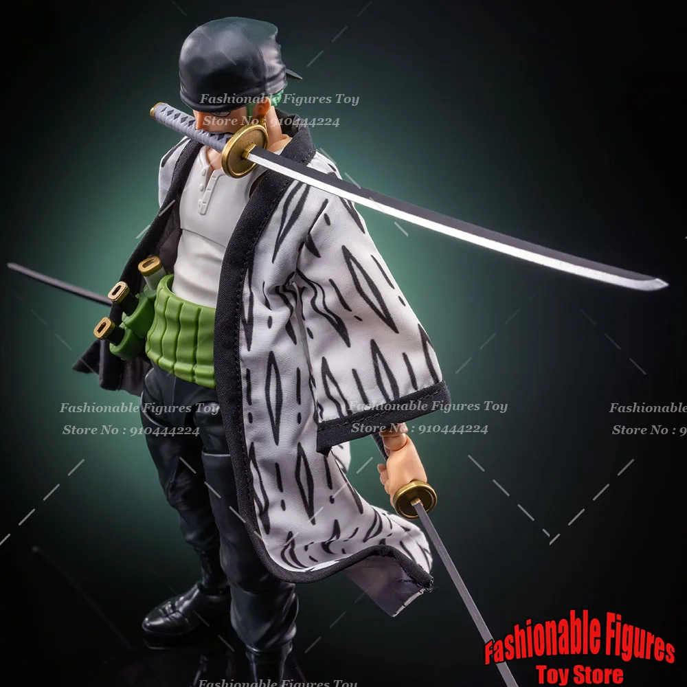 SHF 1/12 Men Soldier One Piece Samurai Zoro Alabasta Windbreaker Printed Coat Scarf With Iron Wire Fit 6Inch Action Figure Body