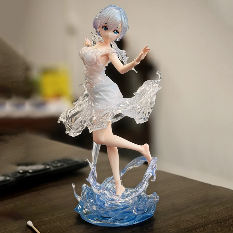 New 24cm Re:Zero Starting Life In Another World Rem Water Dress Dual Face Replacement Standing Pose Anime Figure Model Toy - Image 5