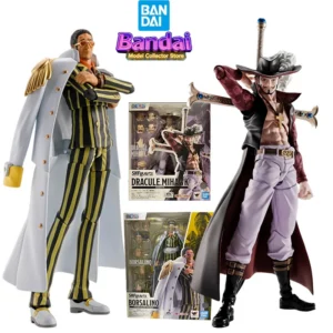 Bandai Shf Borsalino Action Figures One Piece Anime Toys Dracule Mihawk Action Model Doll Original Box in Stock