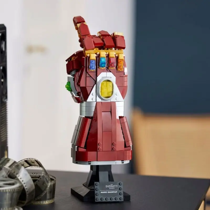 Avengers Endgame Iron Man Glove Bricks Red Nano Infinity Gauntlet Model Premium Assembled Collectible for Marvel Enthusiasts