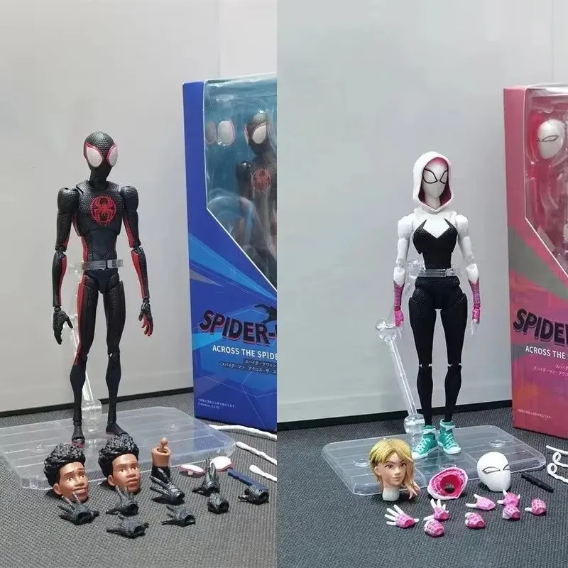 Anime Spider-man Shf Figuarts Miles Morales Gwen Action Figures Gwen Spider Woman Figurine Spiderman Figure Pvc Model Doll Toys