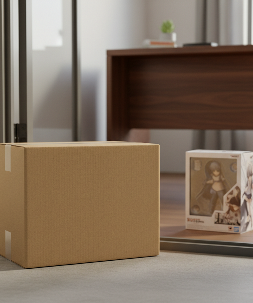 Plain shipping box for a discreet anime figure delivery