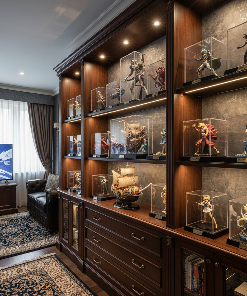 Luxury shelf of rare anime collector figures