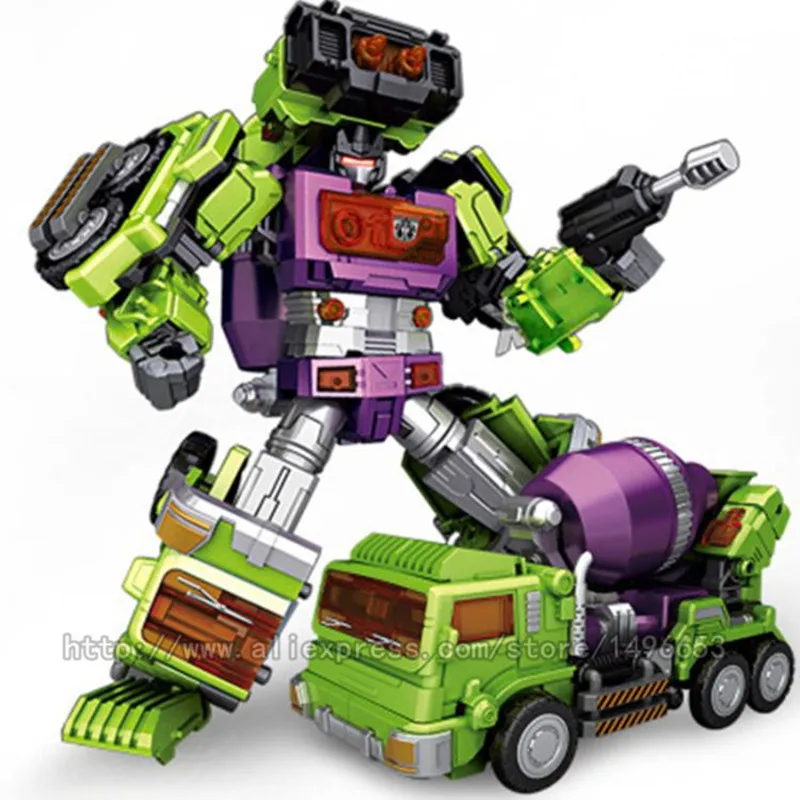 New NBK Devastator Toy boy Transformation KO G1 Robot Car Anime Action Figure Rescue Excavator Crane hook Model Kid adult Toys