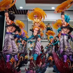 JT Statue 45cm/17.72inch Dragon Ball Z Gogeta Figure 3 Heads Replace Super Saiyan Action Figure Collection Model Toys Gifts