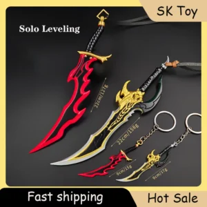 9cm Anime Solo Leveling Knight Killer Fangs Keychain Pendant All Metal Sword Toy Model Figure Cosplay Accessorie Gift for Friend