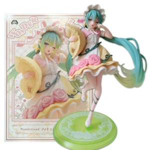 18CM Anime Hatsune Miku Wonderland Figure Sleeping Beauty Pillow Pajamas Dress Up Model Toy Gift Collection Action Figure