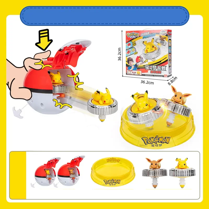 LDCX Pokemon Figures Beyblade Top Gyroscope Toys Pikachu Gengar Bulbasaur Charmander Squirtle Mewtwo Eevee Models Pokeball Gifts