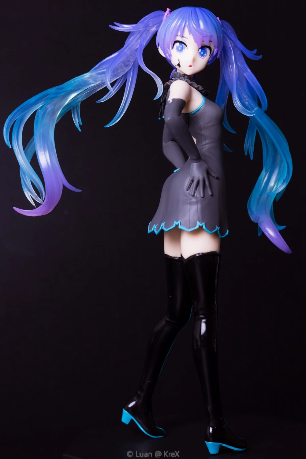21CM Anime Hatsune Miku Project Ghost Hatsune Miku Black Dress Lolita Model Toy Gift Collection Aciton Figure