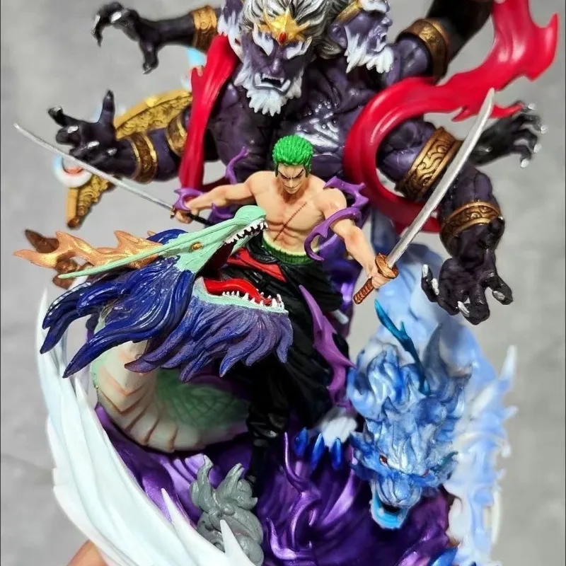 One Piece Zoro King of Hell Enma Anime Figure 21cm Statue Hell Mode Collectible Model Desktop Decoration Perfect Gift for Fans