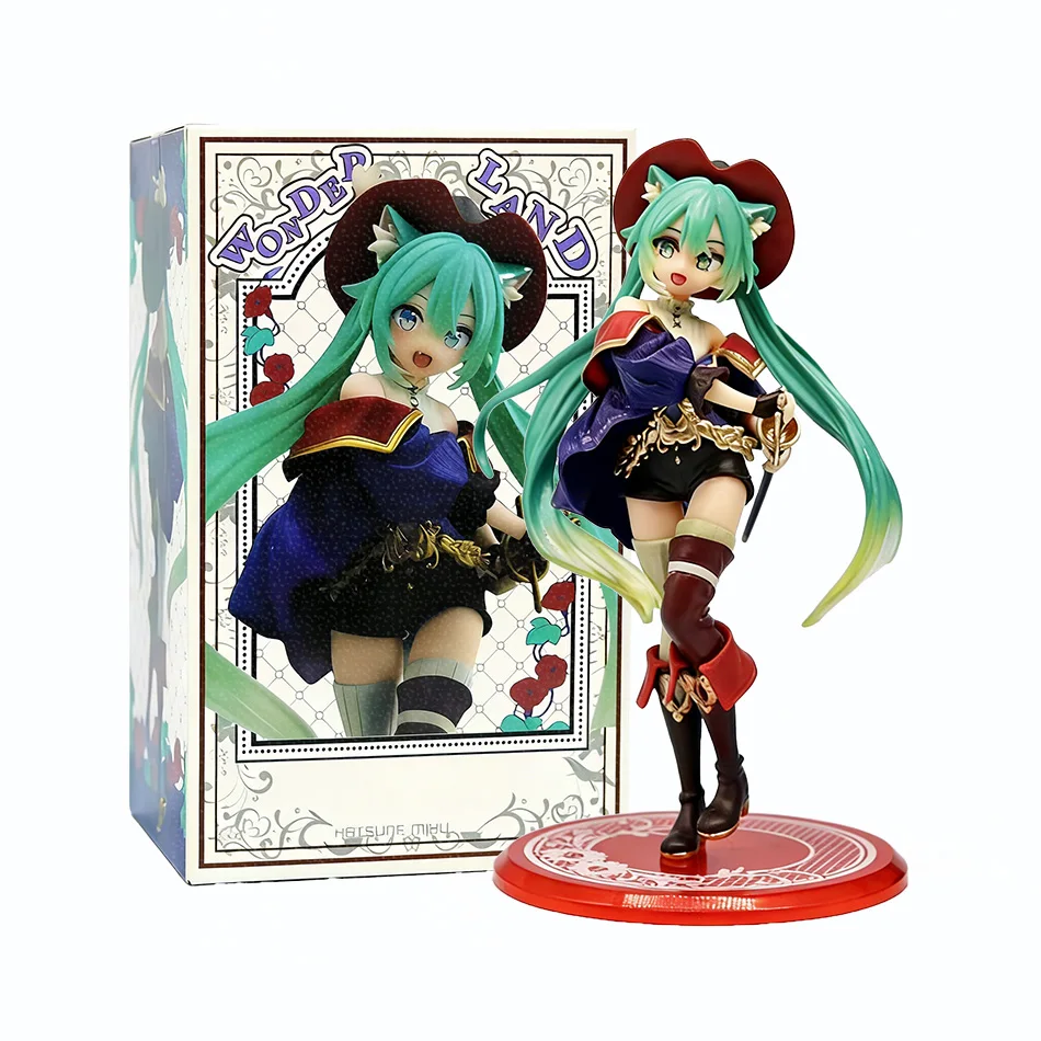 19cm Hatsune Miku Desktop Cute Action Figure Tale Wonderland Miku Puss in Boots Anime Figurine Kawaii Girl Model Toy Adorable - Image 8