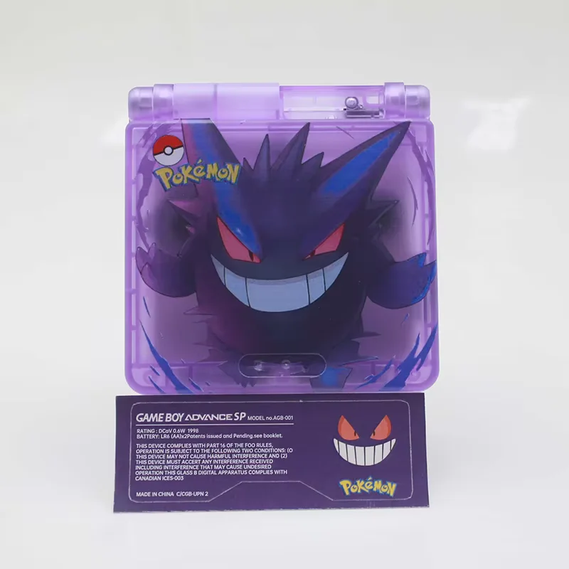 GBA SP packaging and shell set Gengar Limited Edition Compatible with ipS screen